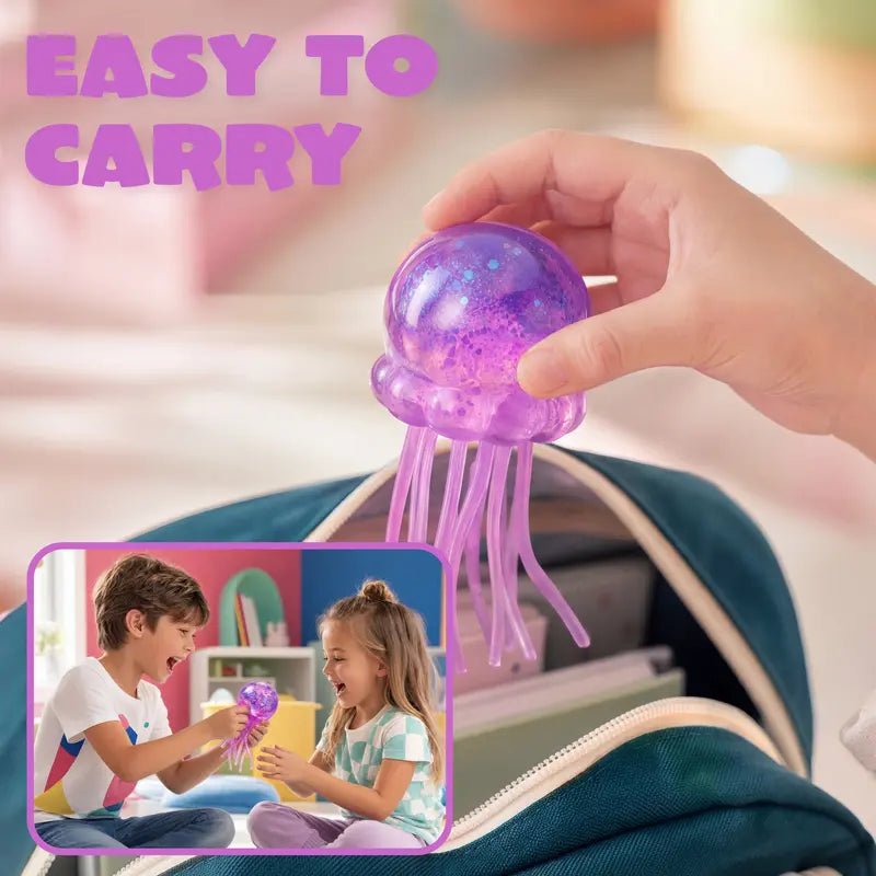 🪼 3-Pack Glitter Jellyfish Squishy Toys – Slow-Rising Sensory Fun