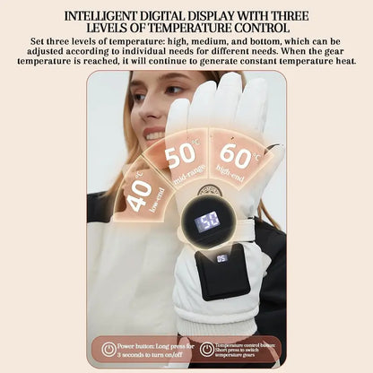 🔥 Rechargeable Heated Gloves – 3 Heat Settings, Waterproof Touchscreen Winter Gloves