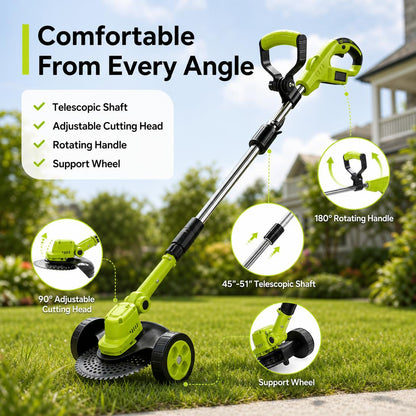 🌿⚡21V 3-in-1 Cordless String Trimmer--Edger & Mini Mower