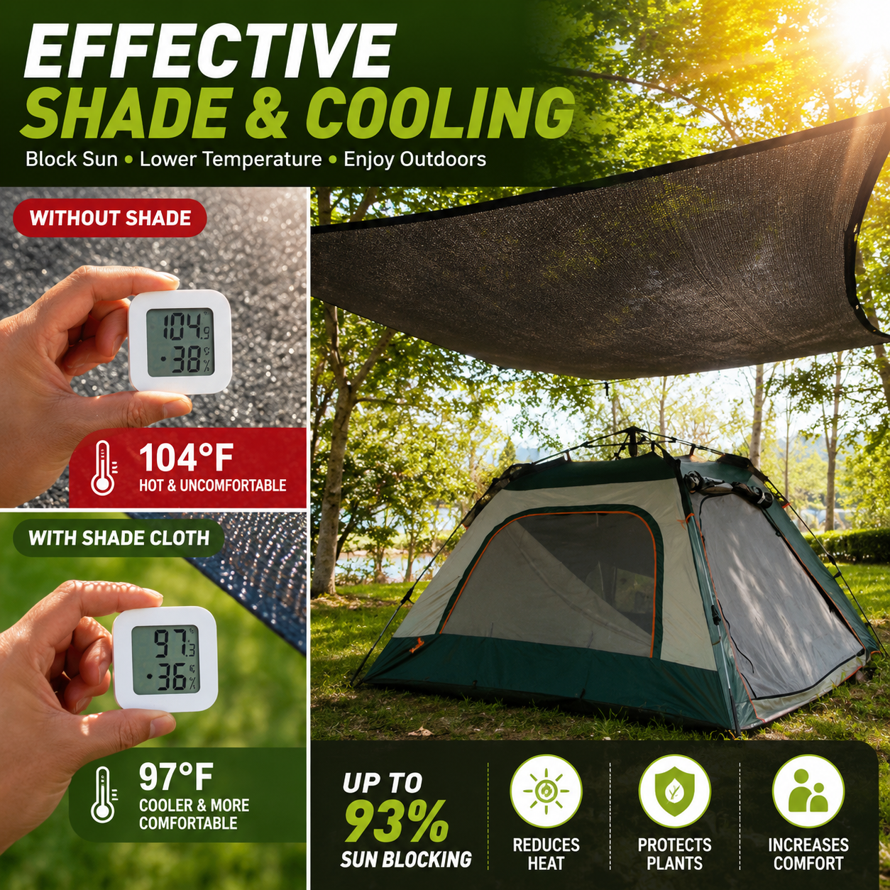 93% Blackout Shade Cloth | Stay Cool Outdoors All Summer Long