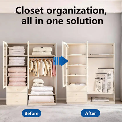 ✈️ Vacuum Compression Storage Bags Set – Pack More, Travel Lighter & Save Closet Space
