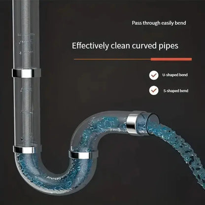 🔧 Flexible Drill-Powered Drain Cleaning Snake – Deep Pipe Clog Remover for Sinks, Showers & Toilets