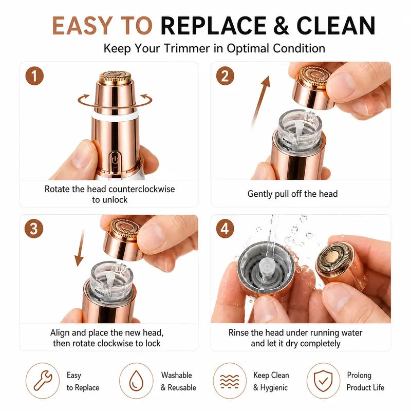 ✨ Painless 2-in-1 Facial & Eyebrow Trimmer – Smooth Skin & Perfect Brows Anytime