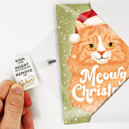 😹 Endless Meowy Christmas Card – Musical Prank & Hidden Glitter