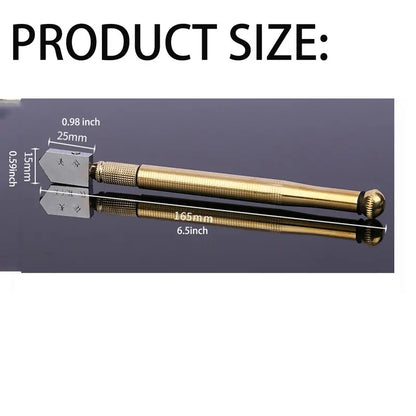 Glass Cutter with Diamond Head & Steel Blade for 3-15mm Glass, Anti-Slip Handle Tool for Precision Cutting Work