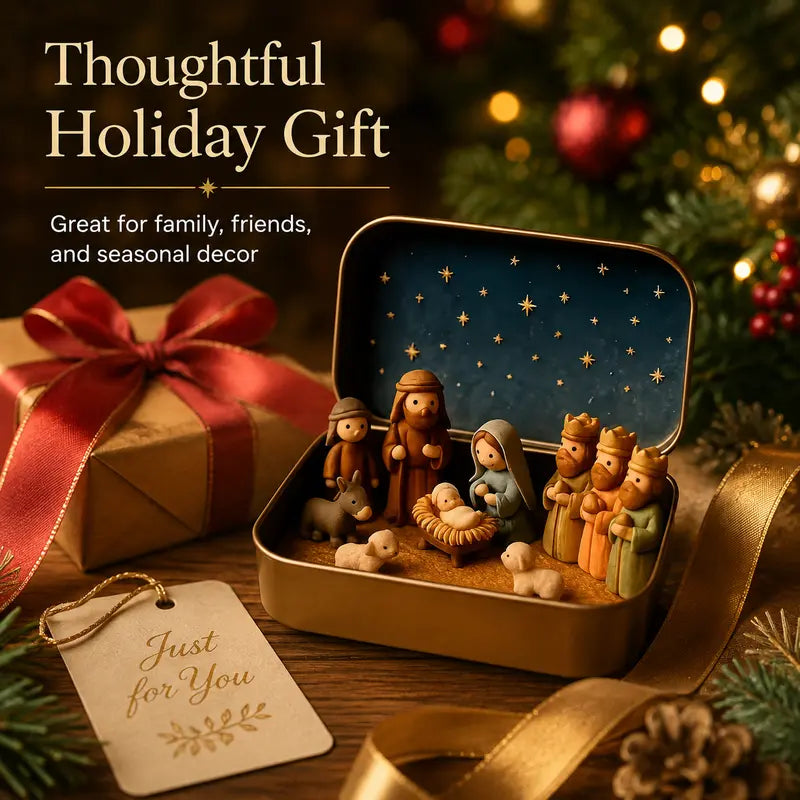 ✨ Mini Nativity Scene Set – A Tiny Christmas Keepsake Full of Faith & Love