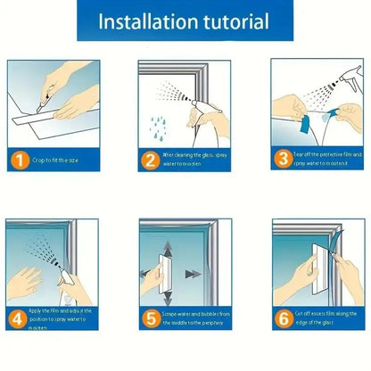One-Way Privacy Window Film – Heat & UV Blocking Static Cling Glass Cover