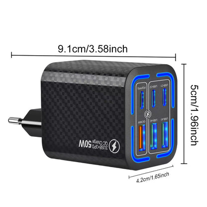 Portable 50W 6-Port Charging Station