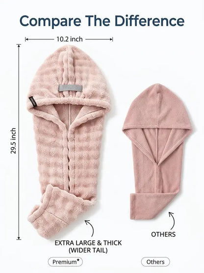 Extra-Thick Microfiber Quick-Dry Hair Towel Wrap