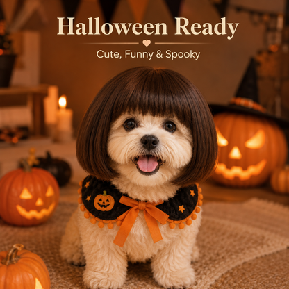 Cute Short Hair Wig Pet Headband, Funny Pet Wig Hair Accessories for Dogs & Cats