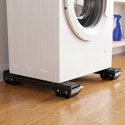 Adjustable Telescopic Heavy Duty Metal Frame Appliance Moving Dolly 2-Pack, Lockable Wheels Roller Stand for Washer Dryer, Low Profile 4cm Height, Heavy Load Fit for 44.6-70cm Appliances