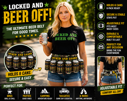 Funny Beer Belt Holster (6-Pack) | Hands-Free Drink Holder