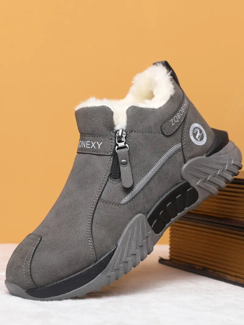 ❄️ Cozy Fleece-Lined Winter Ankle Boots – Warm Side-Zip Snow Shoes for Everyday Comfort