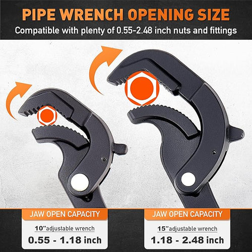 HORUSDY Heavy Duty Pipe Wrench Set