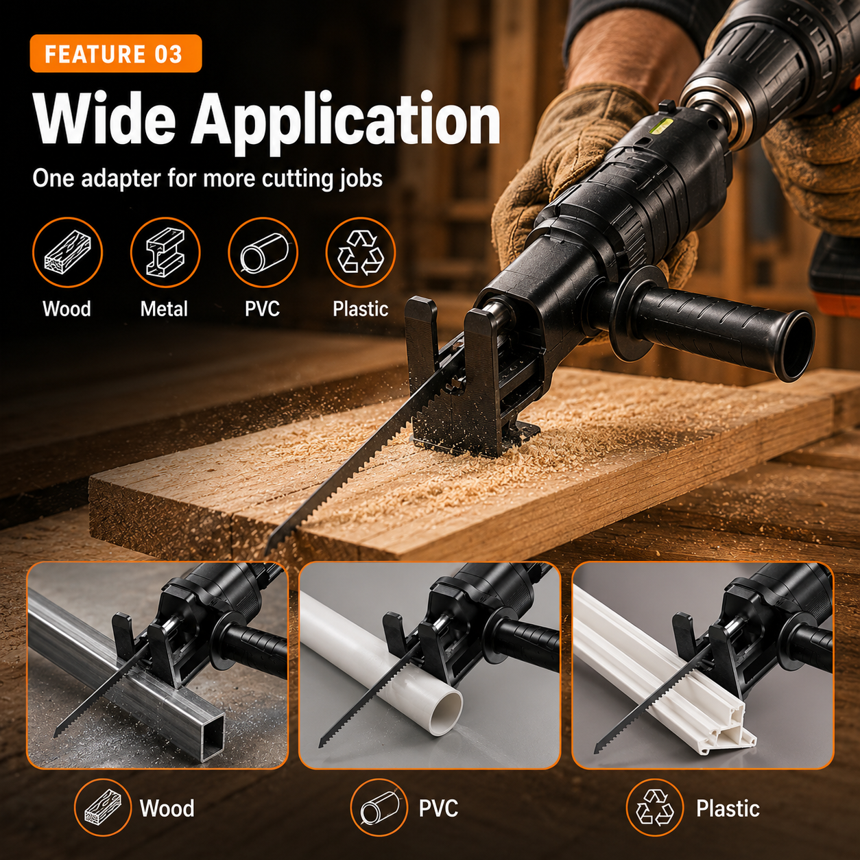 1 Count Reciprocating Saw Attachment for Drill