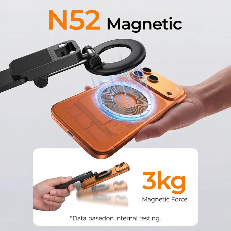 📱 360° Foldable Magnetic Phone Holder – Strong Grip for Golf, Gym & Travel
