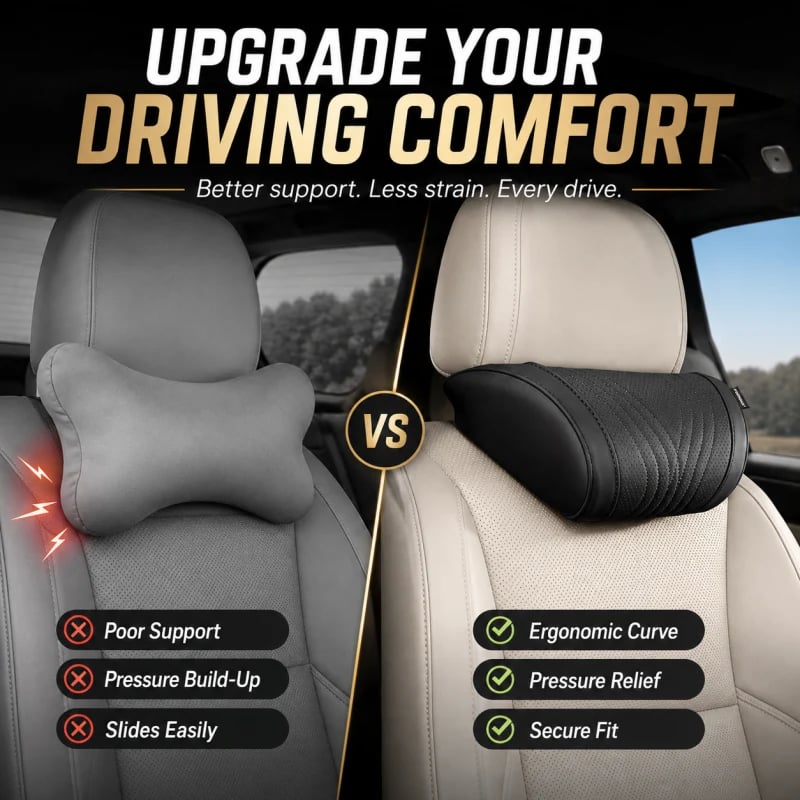 💯Premium Car Seat Headrest & Lumbar Support Cushion