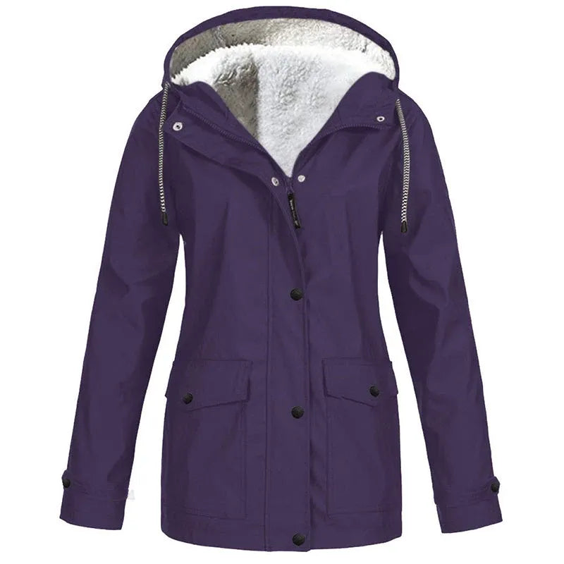🏆 LIMITED TIME 65% OFF ❤️‍🔥 Women's Plush-Lined Windproof Hooded Jacket