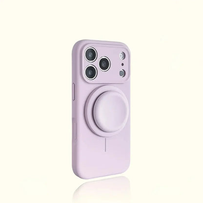 Magnetic Stand Liquid Silicone Full Coverage Phone Case with AI Capture Button for iPhone 18 Pro Max