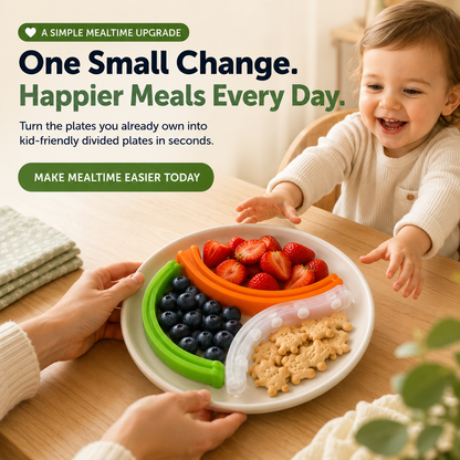 🍽️ Kids Plate Divider – Keep Foods Separate For Happier Mealtimes🌈