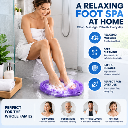 🦶 Hands-Free Shower Foot Scrubber Mat – Deep Clean & Massage Your Feet While You Shower