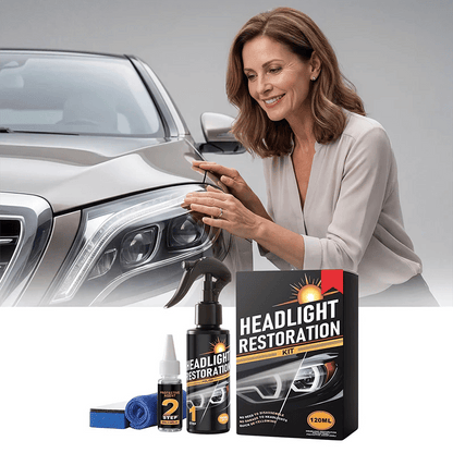 🥳2026 HOT SALE🥳💞50K+ SOLD!⏰🔧 Headlight Restorer Kit – 2 steps, no disassembly. Removes yellow haze, restores clarity. Long‐lasting UV shield. 🚗✨