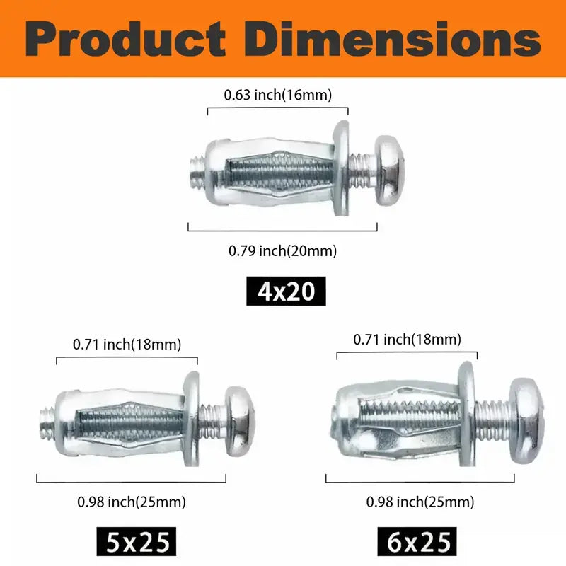 🔩 Petal Expansion Rivet Nut Set – M4/M5/M6 Hollow Panel Threaded Anchors