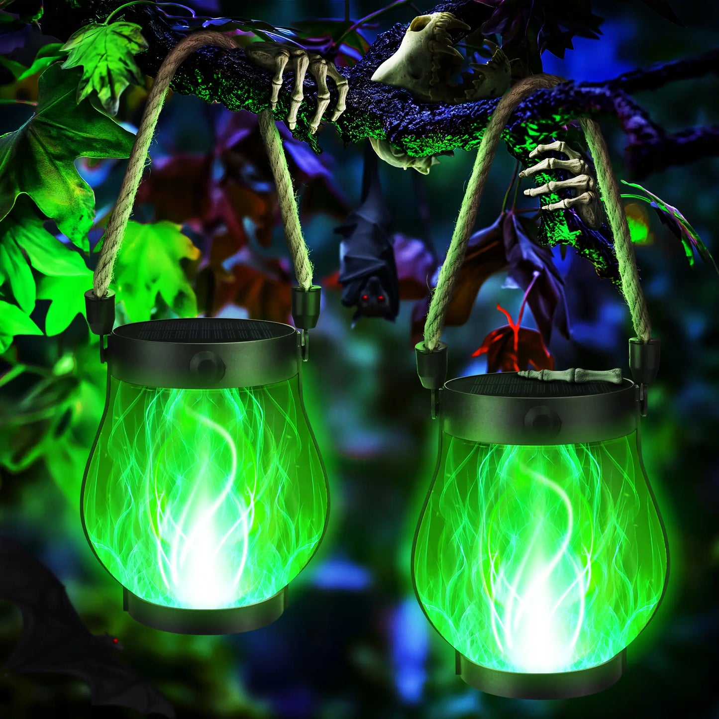 🎃2-Pack – Solar Flickering Flame Lanterns