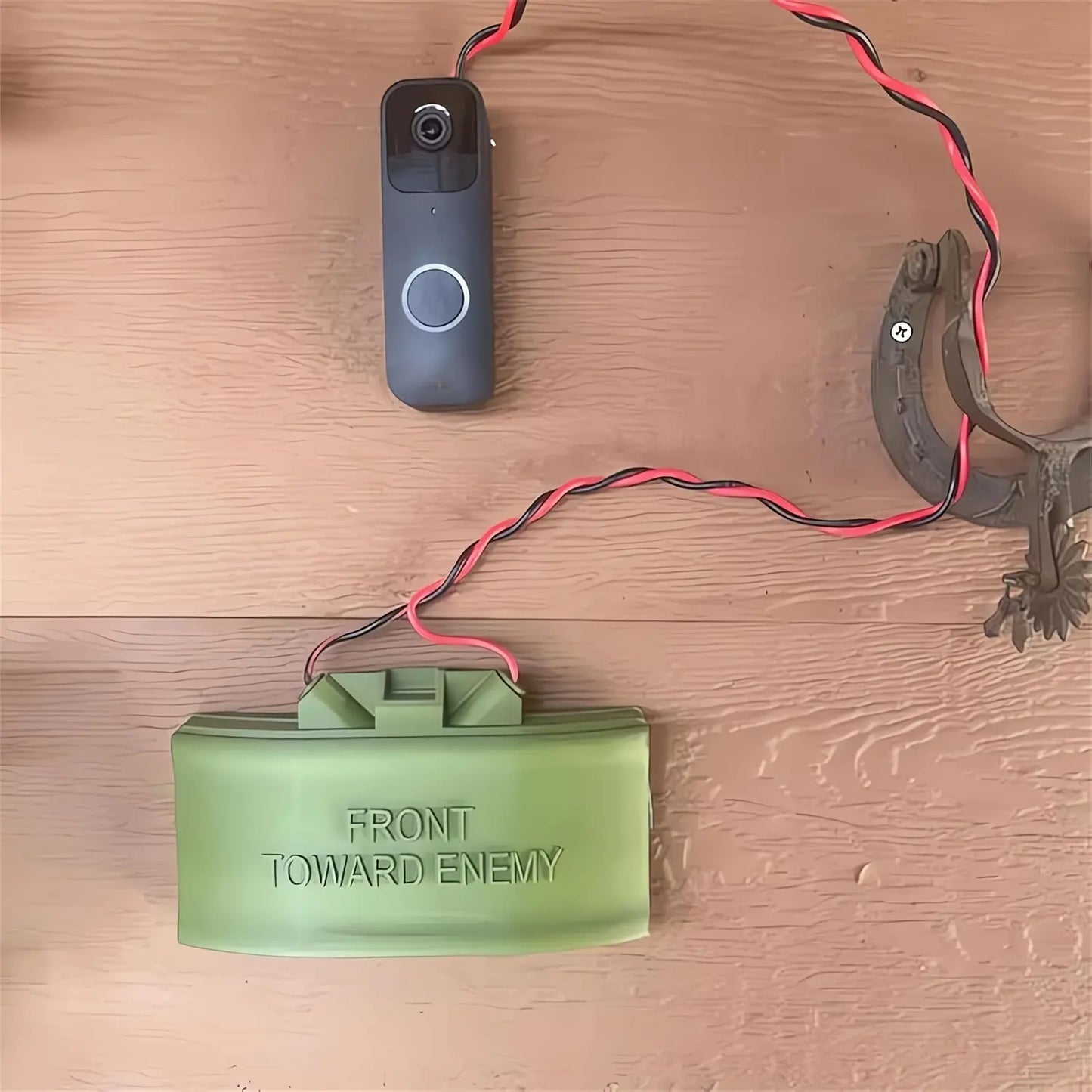 Classic Military Theme Plastic Door Sign Kit, Wired Doorbell Cover Prank, Safe Home Decor, Easy Installation, Halloween Christmas Gift