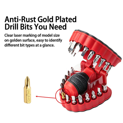 🦷 Magnetic Tooth Drill Bit Holder – Funny Dentist Screwdriver Bit Organizer & Mini Stubby Driver