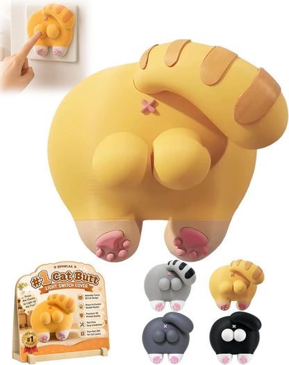 🐱Funny Cat Butt Light Switch Cover | 3D Double Rocker Decor