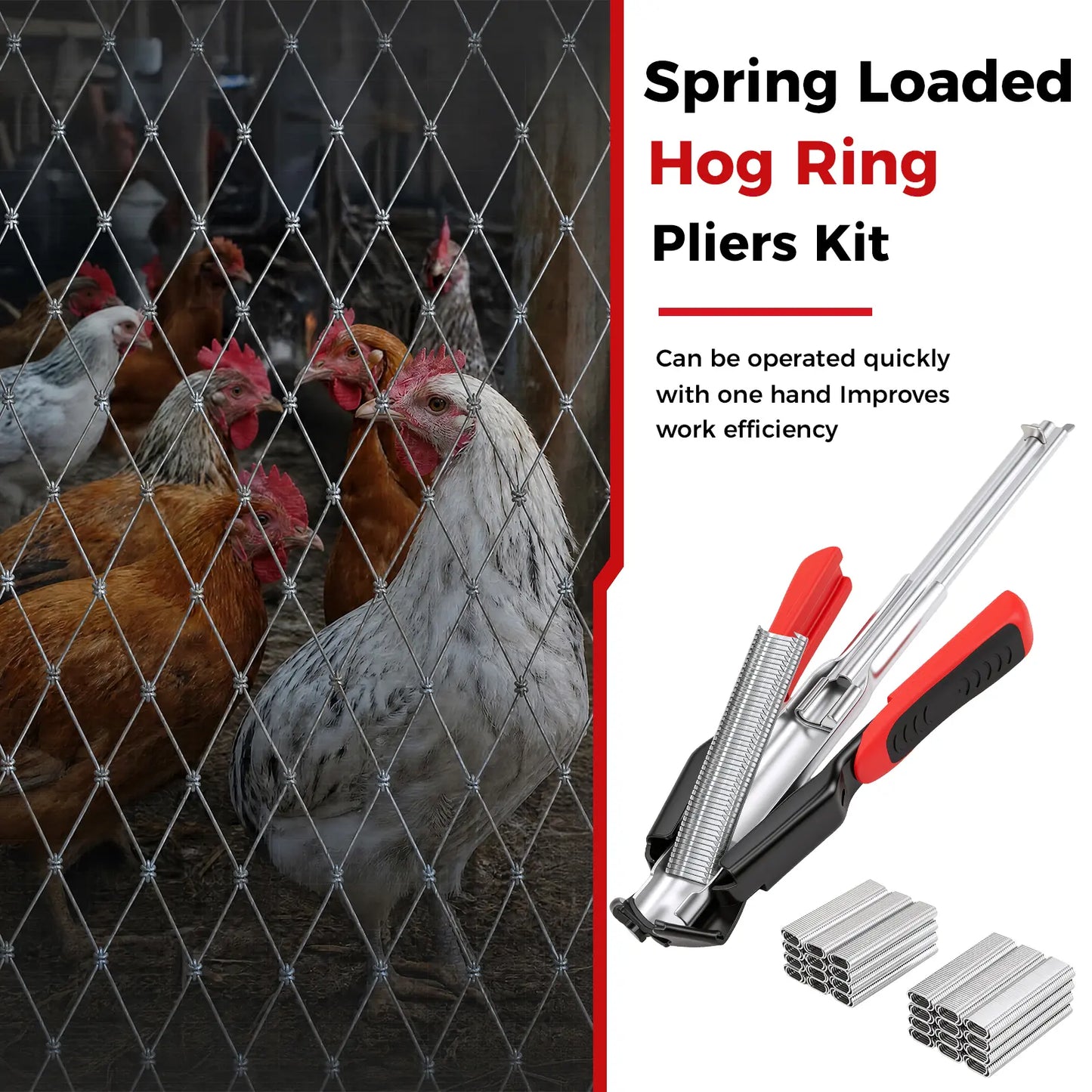 🔧 Professional Hog Ring Pliers Kit