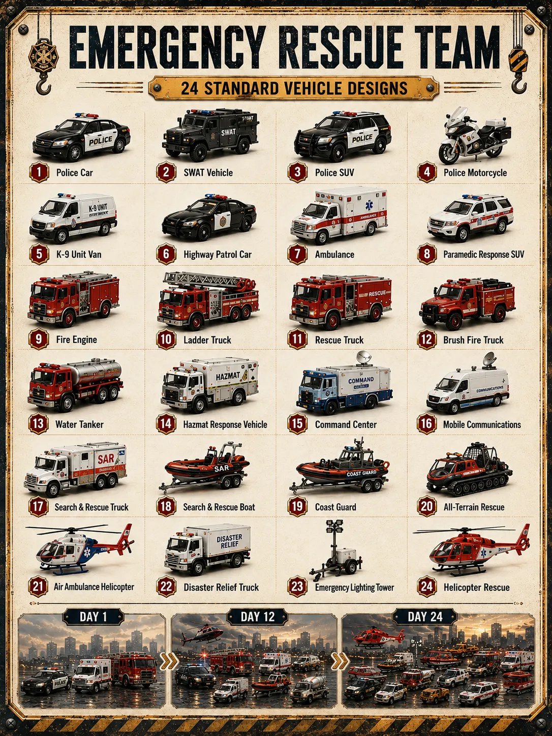Emergency Rescue Team 24 vehicle designs
