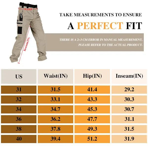 Men's Tactical Cargo Pants | Water-Resistant Outdoor Work & Hiking Pants