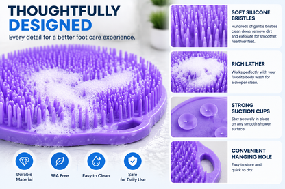 🦶 Hands-Free Shower Foot Scrubber Mat – Deep Clean & Massage Your Feet While You Shower