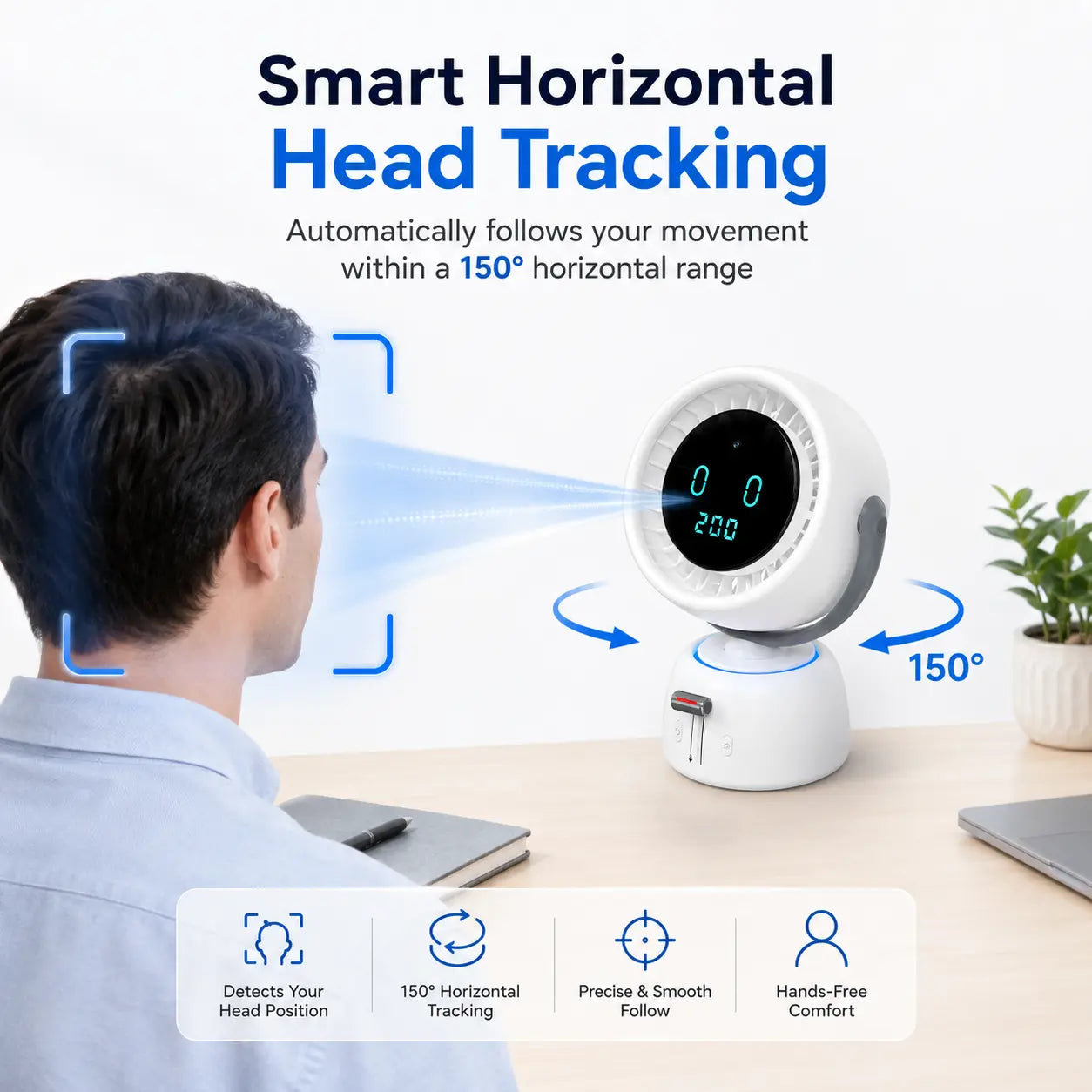 🔥 LAST DAY 50% OFF | Breeze Follows You™ AI Head Tracking Fan