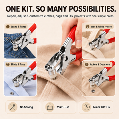 🧵 No-Sew Snap Button Pliers Kit | Quick Clothing Repair & DIY