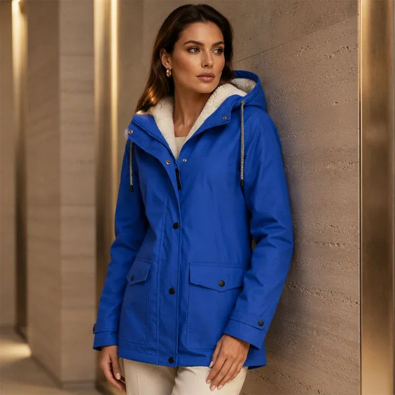 🏆 LIMITED TIME 65% OFF ❤️‍🔥 Women's Plush-Lined Windproof Hooded Jacket