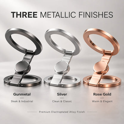 🧲 Snap. Spin. Stand. — 360° Dual-Magnetic MagSafe Phone Ring & Fidget Stand