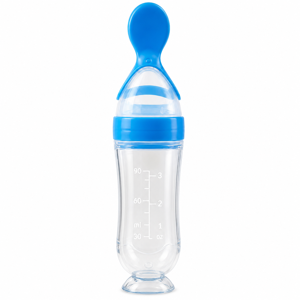 👶 90ml Baby Food Squeeze Feeder – One-Hand Feeding Spoon with Suction Base
