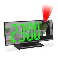 LED Digital Projection Alarm Clock - 7.8in Display, 180° Rotatable Projector, Black & White Light, Digital Dimmable Clock, Date & Week Display, Voice Control, 12/24H Format, Sleep Mode, USB Port, Home Bedroom Timekeeping Decor, Projection Clock