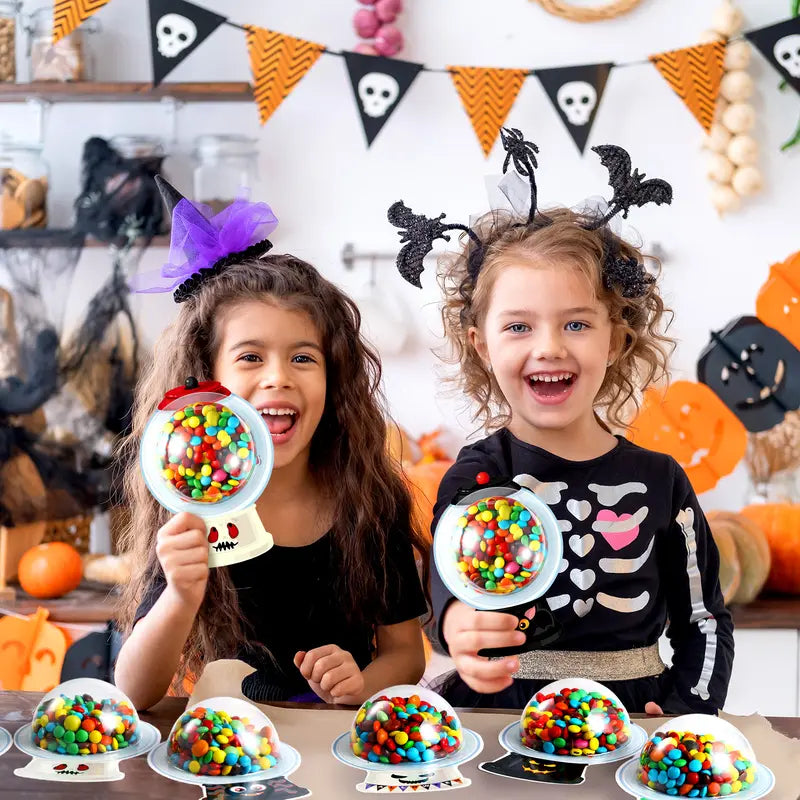 18/36Pcs Halloween Candy Dome Holders Kit with Adhesive Shaker - Trick or Treat Party Favor for Halloween Parties