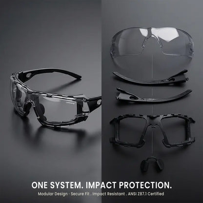 Photochromic Safety Glasses for Adults, Impact-Resistant ANSI Z87.1 Certified Protective Eyewear for Work & Outdoor – Removable Foam Lining Construction Gear Dust Proof Goggles
