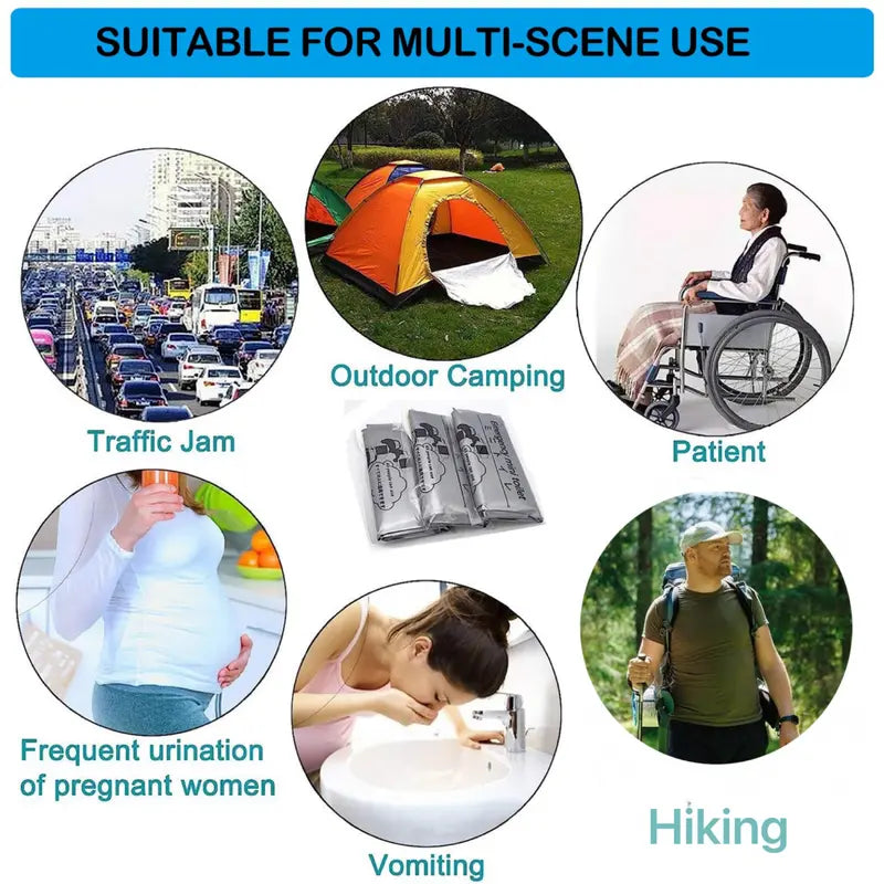 8/16/32PCS Disposable Emergency Urinal Bag, Portable Camping Pee Bags, Travel Pee Bags, Car Traffic Jam Emergency Portable Urine Bag, Vomit Bags, for Men Women Patient