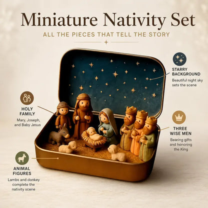 ✨ Mini Nativity Scene Set – A Tiny Christmas Keepsake Full of Faith & Love