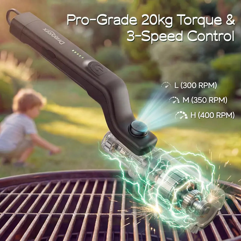 🔥 2-in-1 Cordless Electric Grill Brush & Spin Scrubber