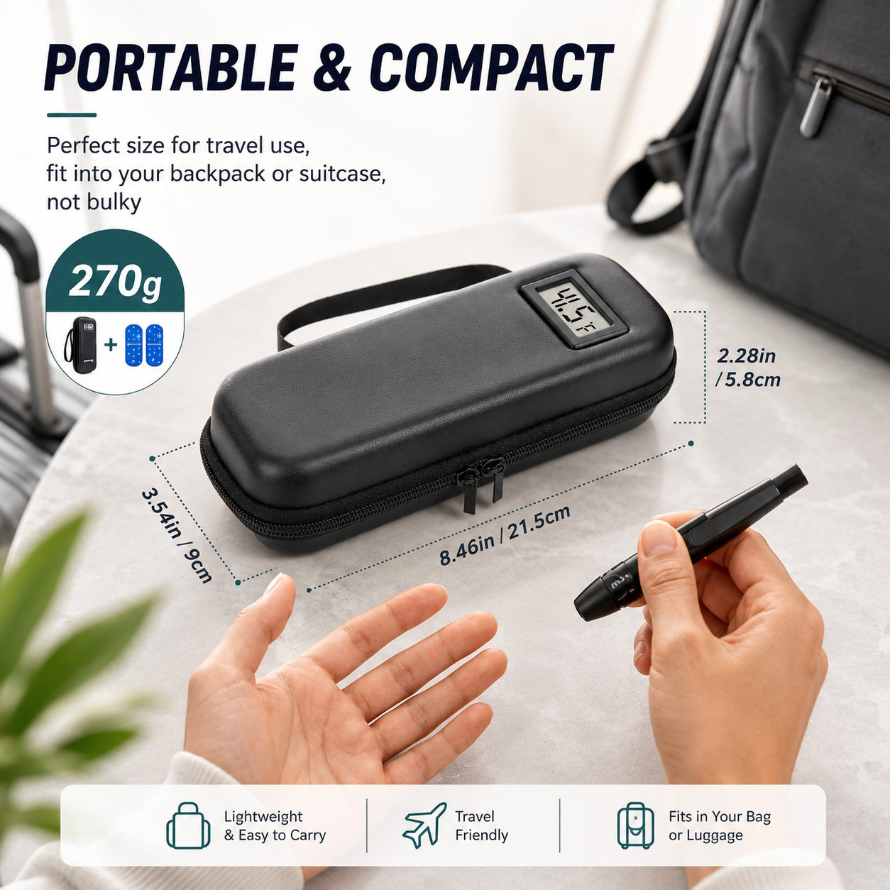 Insulin Cooler Travel Case with Temperature Display