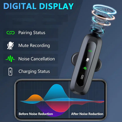 🎙️ Wireless Dual Lavalier Microphone – Crystal-Clear Sound Anywhere