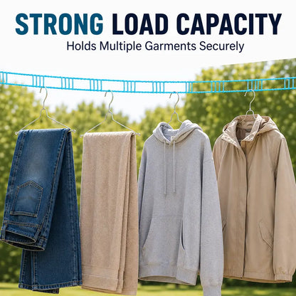 3-Roll Portable Non-Slip Clothesline – Windproof Travel Laundry Line for Camping, Hotel & Home
