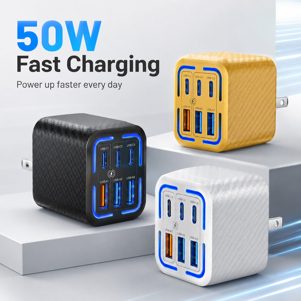 Portable 50W 6-Port Charging Station